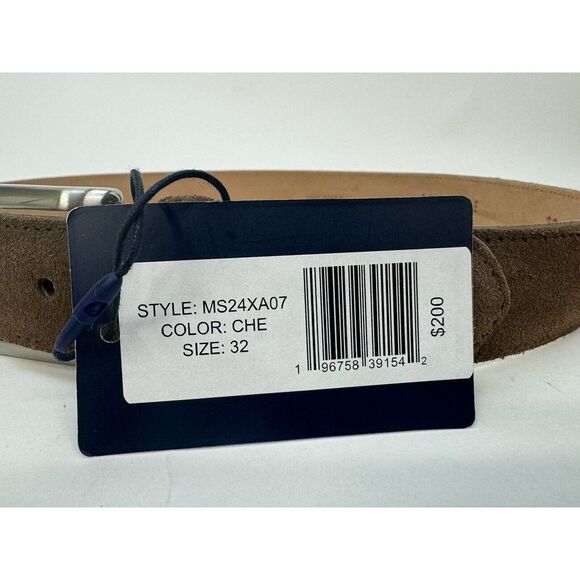 NWT PETER  MILLAR Excursionist Calf Suede Belt CHESTNUT Brown Men's Size 32 $200 - Picture 4 of 9
